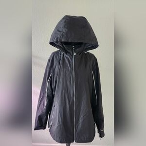 Free Country Black Hooded Rain Jacket